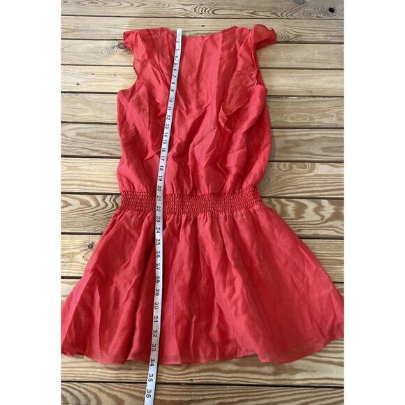 Amanda Uprichard Sleeveless Ruffle Neck Dress Size Small Women’s Red - Picture 5 of 6
